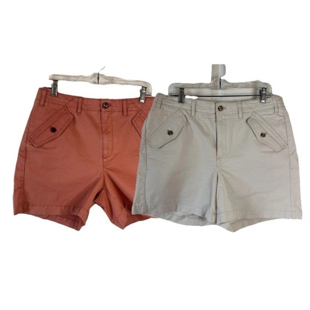 Banana Republic Women's Shorts Bermuda - Rust & Light Gray